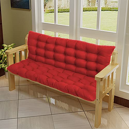 Schaukelkissen für den Innenbereich, mit Rückenlehne, überfülltes Bankkissen für 23-Sitzer-Sofa, weiche Stuhlmatte für Möbel, Zweisitzer, 120 x 100 x 8 cm, Rot