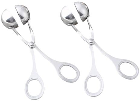 Amosfun 2 Pièces Pince à Boulettes De Viande Acier Inoxydable Portable Avec Poignée Ergonomique Pour Boulettes Riz Et Tofu Ustensile De Cuisine Pratique Et Drainant