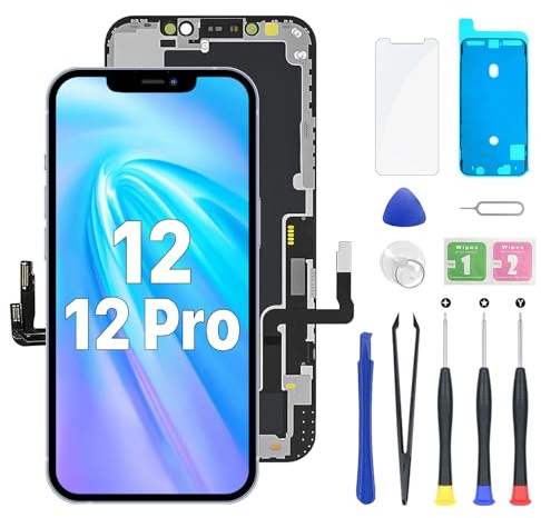 Hoonyer Écran pour iPhone 12/ iPhone 12 Pro, Écran LCD de Remplacement Tactile 3D Touch Assemblage du numériseur avec kit de réparation