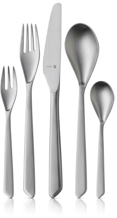 WMF Neo Besteck Set 12 Personen, 66 teilig, 60 Teile mit Servierbesteck, Hohlheftmesser, Cromargan protect mattiert, ergonomisch, extrem kratzbeständig, eingesetzte Klinge, spülmaschinenfest