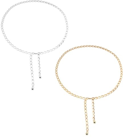 Cadena de Cintura de Metal Boho Ajustable en Oro y Plata, Cinturón para Vestido
