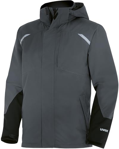 Uvex SuXXeed Craft Chaqueta 3 en 1 para hombre, con detalles reflectantes, impermeable y transpirable, antracita, XL