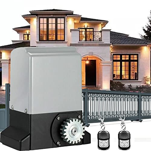Abridor de puerta corredera eléctrico 800 kg Accionamiento automático de puerta corrediza, kit de seguridad de entrada de motor de abridor de puerta automático, con 2 sensores infrarrojos, 550w#1000