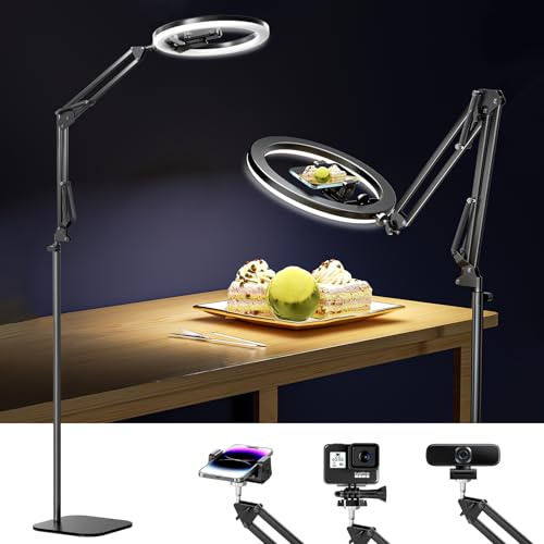 UBeesize 12 Inch Ring Light Tripod for iPhone with Phone Stand, Ring Lights with Stand and Camera Stands for Photography, Live Streaming, Content Creation