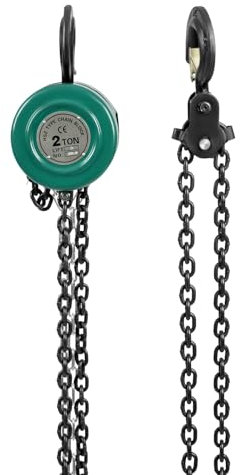 Susoso Palan à chaîne, palan à chaîne manuel avec boucle de sécurité Capacité de charge 2 T Hauteur de levage maximale 3 m Utilisation sûre pour les fermes Vert