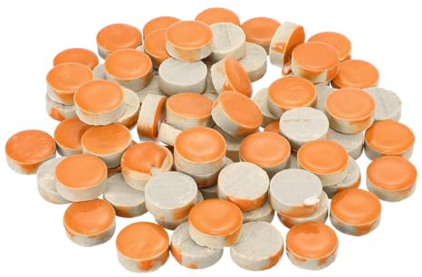 QUARKZMAN 200g Keramik Mosaikfliesen für Bastelbedarf, runde orangefarbene Keramikfliesen für Mosaik-Sets Garten Trittplatten Cup Mat