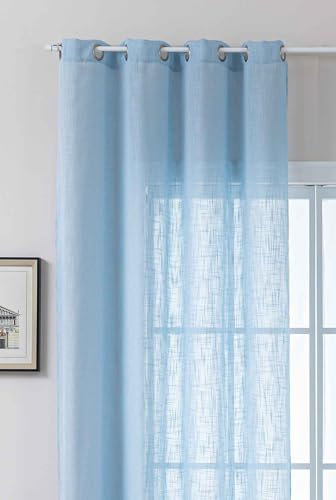 Seúl 2024110 - Cortina con Ojales (Fibra Gruesa, 245 x 140 cm), Color Azul Claro