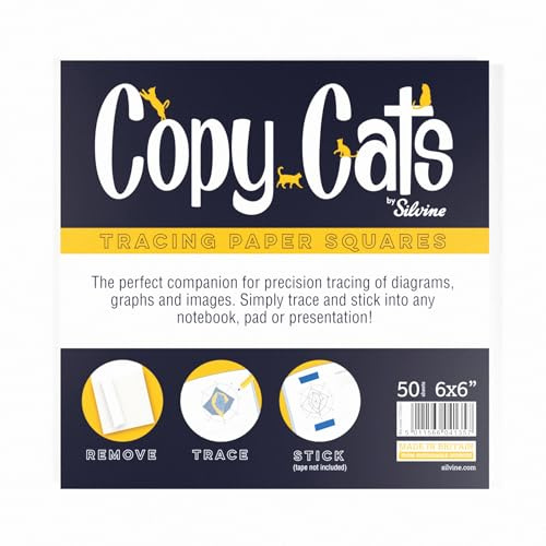 Copycats by Silvine 6x6 Tracing Paper Squares (50 Sheets)