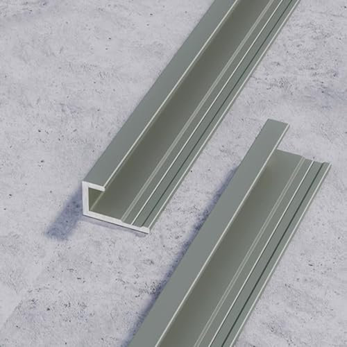 WJYWX End Profile, Tile Edge Protection Profile 90cm 3 Pieces C-shape Profile Aluminium Anodized Stair Nosing Profile Edging Profile Optimal For Interior Fittings(Gunmetal Gray,9.5mmx0.9m)