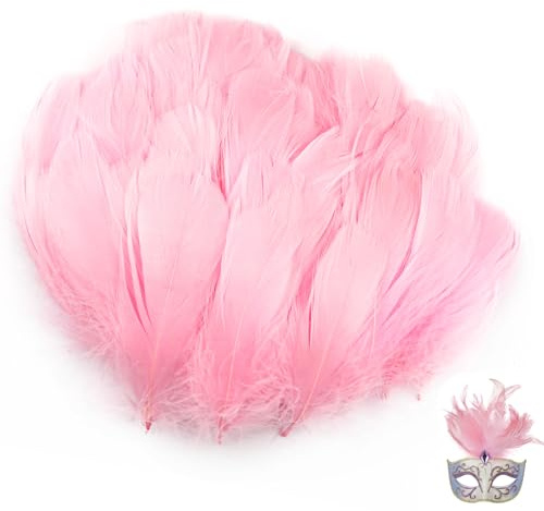 Federn zum Basteln Rosa, 300 Stück Flauschige Bastel Federn, 8-12cm Natürliche Bastelfedern für DIY Bastelprojekte, Schmuck, Traumfänger, Haarschmuck, Party Dekoration für Hochzeit, Karneval, Ostern