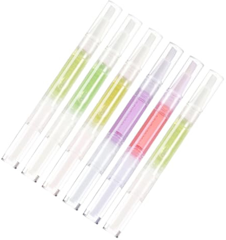 NIYANGLE 6 Piezas Aceite Revitalizador de Cutículas Aceite para Uñas para Uso Después de Manicura Suaviza y Nutre los Bordes Uñas con Punta de Pincel
