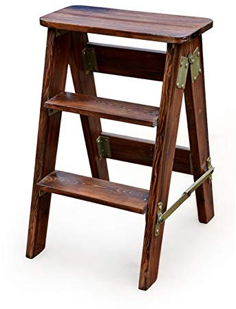 Escabeau Pliant, Tabouret Pliant en Bois à 3 marches, escabeau pour Adulte, Banc à Chaussures Portable, étagère à Fleurs, Cuisine intérieure, Salle de Bain