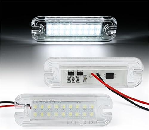 XEBRAD 2 pièces sans erreur lumières de plaque d'immatriculation LED blanches accessoires de voiture, for W463 G500 G550 G55 G63 G65 AMG, lampes de plaque d'immatriculation Éclairage de plaque d'immat