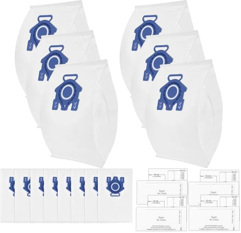 Aymthgt 14 Pack 3D Airclean GN Vacuum Bags for Miele Hoover Bag | Fit for Miele GN Airclean Classic C1, Complete C2 C3 S227 S240 S270 S400 S2 S5 S8 Series Vacuum, with 4 Pack MP & AC Filters