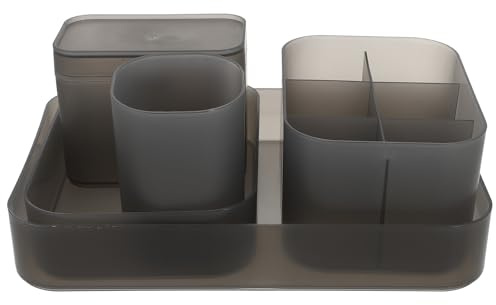 CALLARON Porta Pennelli Perghie in Plastica Di Qualità Organizer Da Tavolo Multiple Per Smalti Penne e Cosmetici Scomparti Inclusi Per Ordine