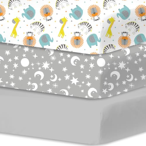 Little Grape Land Spannbettlaken 70x140cm, 3er Set Babybett Kinderbett | Weiche Mikrofaser, atmungsaktiv, mit 360° Rundum-Gummizug, Oeko-TEX zertifiziert und pflegeleicht für den täglichen Gebrauch.