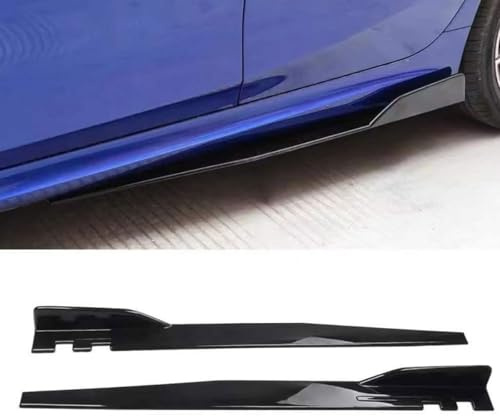 WQLTTFC Faldones Laterales para Audi A4 Avant B7 8E 2004 2005 2006 2007 2008, Falda Lateral de Extensión Estribos AntiarañAzos Protector, Accesorios Coche,Bright Black