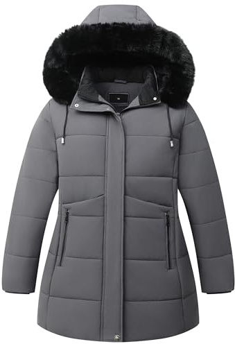Pefflarge Women's Plus Size Winter Coat Waterproof warm Down Coat Detachable Hooded Parka Jacket