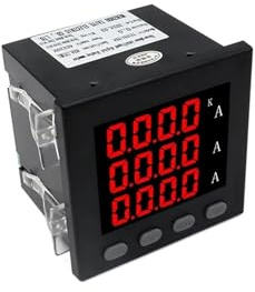 CLEUFWKO Amperímetro LED trifásico con Pantalla Digital de 96 x 96 mm y Transformador de Corriente(Meter with 50A CT)