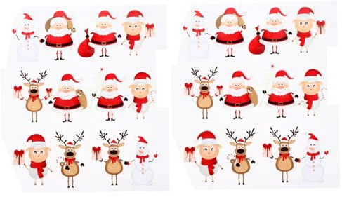 Gogogmee 2 Stück Weihnachtliche Bügelbilder Patch mit Motiven Waschbeständige Weihnachts Applikationen zum Aufbügeln DIY Textiltransfer für Kleidung Taschen Mützen T Shirts