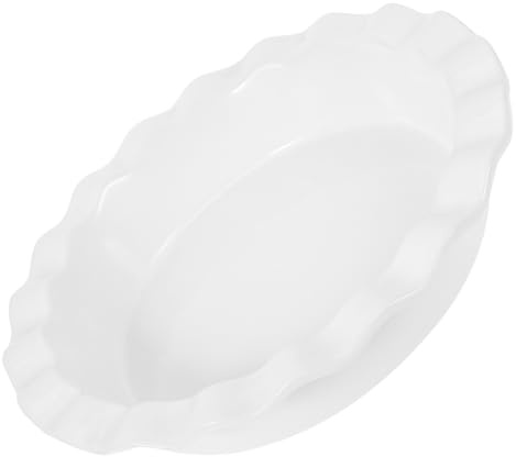 ROMISBABA Teglia Rotonda Per Pizza e Torta in Ceramica Antiaderente, Tortiera Profonda Resistente Per Forno e Microonde, Utensile Da Cucina Multiuso Per Pizza, Crostate e Sformati, Colore Bianco