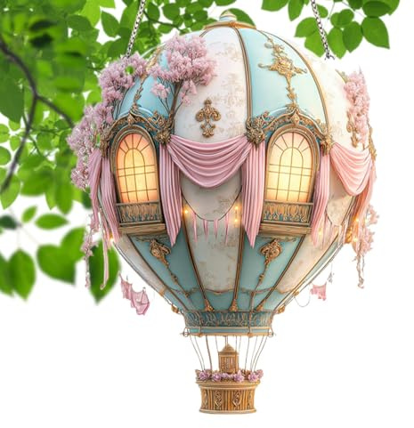 Heiße-Luft-Ballon lampe Für Draußen | Ballon Laterne,2D Modell Deko Für Hof Weg Vorgarten Terrasse Garten Haus Camping Hochzeit Feier Freunde