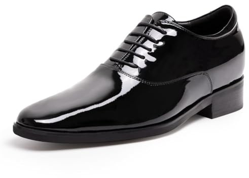 CHAMARIPA Hissskor, herr höjd ökande Oxfordskor Brogue brun korta män - 7 cm