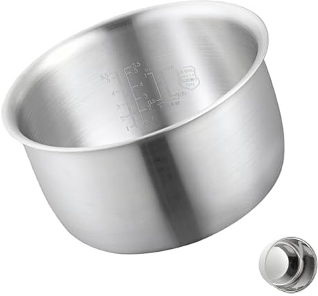 Olla interior de acero inoxidable 316 compatible con ollas arroceras Tiger, cuenco interior de repuesto de referencia BVS10S, inserto de acero inoxidable de 3L 5.5 tazas para una cocción estable