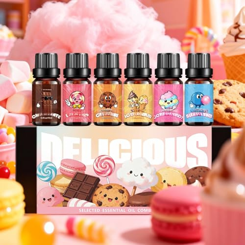 Aceites de Fragancia para Fabricación de Velas | 6 Piezas Set De terapia Con A Caramelo - Juego de Aceites Difusores Caramelo de Larga Duración - para Mujeres, Hombres, Damas, Habitación, Casa, Citas,