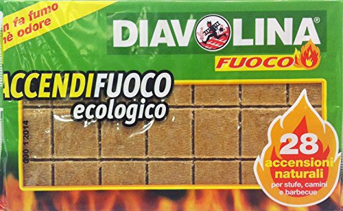 24 x DIAVOLINA Accendifuoco Ecologico 28 Pezzi