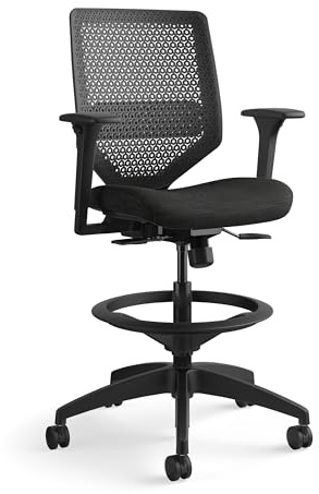 HON Solve Standing Desk Chair with Lumbar Support. ReActiv High Back Support, Ergonomic Office Chair with Foot Rest, Adjustable Height