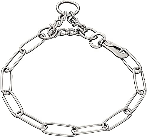 Sprenger Edelstahl Hundehalskette mit Karabinerhaken und Durchzugskette zur Zugbegrenzung I Hundehalsband mit Langgliedketten 3mm besonders Fellschonend, 58cm
