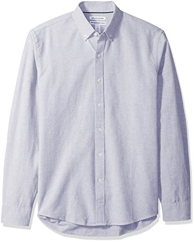 Amazon Essentials lim-fit långärmad solid Oxford tröja, herr, grå (grå), XS (tillverkarens storlek:)