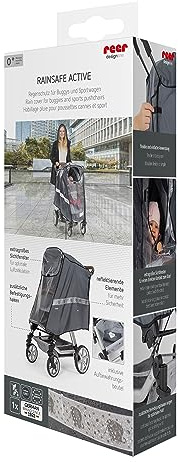 Reer Regenschutz DesignLine Rainsafe Activ für Buggys mit Verdeck und Liegefunktion sowie Sportwagen, 84041