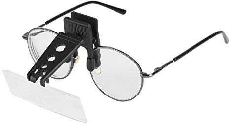 Lupenbrille Clip 1 , 5x 2 , 5x 3 , 5x Lupen Aufstecklupe Clip Flip Brillenlupe Brillengläser Plastiklupe Objektive hochklappen für Hobby zum Fliegenbinden Lesen