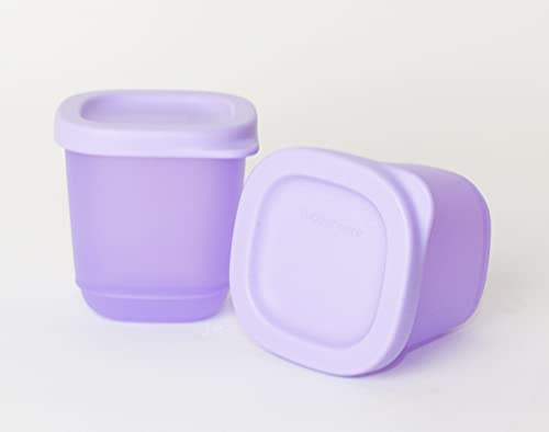 TUPPERWARE Eisscholle Cubix Gefrier-Behälter Gefrierbehälter 2X 110ml Flieder + Kugelschreiber