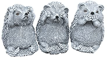 stoneandstyle Steinfigur 3er Set Igel Nichts sehen Sagen hören frostfest Steinguss
