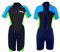 Yueta Kinder Neoprenanzug-2.5mm Neopren Shorty Neoprenanzug Teenager Einteilig UV-Schutz 50+ Badeanzug zum Tauchen, Schwimmen, Surfen (Blau, S)