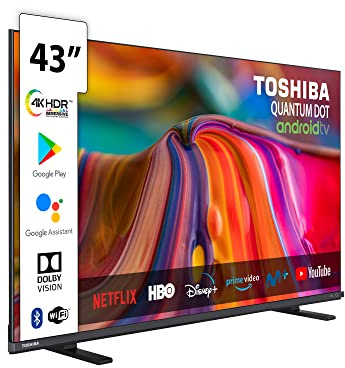 Toshiba, 43QA4163DG, 43 Zoll, QLED Quantum Dot Ultra HD (3840 x 2160), Google Assistent, Bluetooth, Netflix, Video, Chromecast