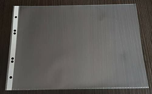 50x Premium A4 Prospekthülle Dokumentenhülle, QUERFORMAT, PP 110my in glasklar, mit Lochrand