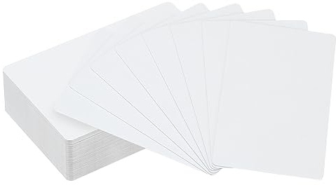 PATIKIL 50 Pack Sublimation Metal Business Cards Blank, 0.45mm Thick 3.4x2.1 Inch Aluminum Printable Name Card for Custom DIY Print, White