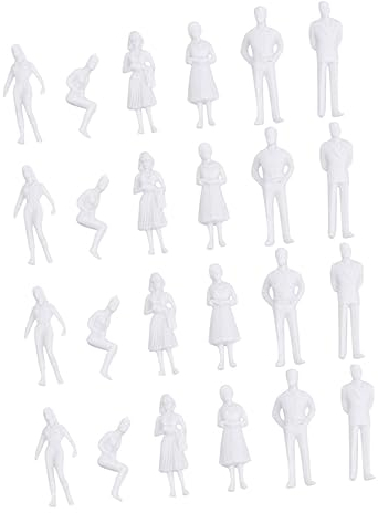 LALAFINA 50stücke Sandtischmodell Lebensechte Modelle Miniaturfiguren Ungefärbten Modelle Kunststoff Weiß Heimwerken Hobby Partygeschenk Architektur Projekt