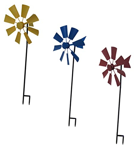 BESPORTBLE 3pcs Garden Windmill Scene Decor Rotating Windmill Ornament Decorative for Photo Prop