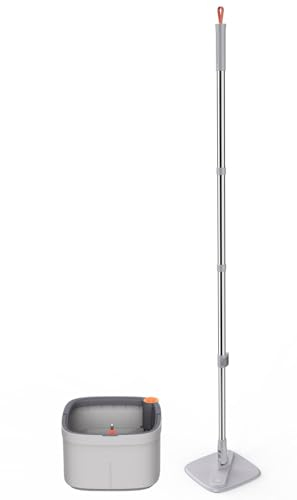 NIBHZ Trapeador Giratorio Autolavado Trapeador Giratorio Trapeador Giratorio y Cubo con Juego de Escurridor, Cabezal de Trapeador Giratorio Cuadrado de Limpieza Ajustable Giratorio de 360 ​​​​Grados
