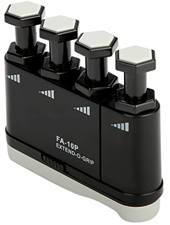 Flanger Finger Exerciser Hand Grip Trainer för Nybörjare i Gitarr och Piano, Justerbar Spänning, med 2,5-6 Pund Intensitet
