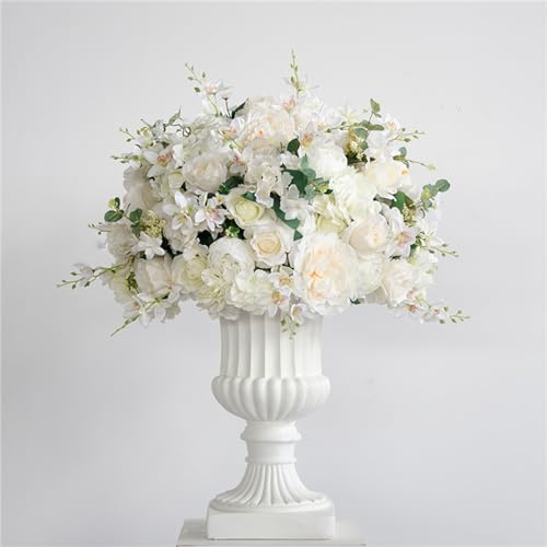 24in Rose Road Guide Flower Ball, Artificial Flower Wedding Decoration, Silk Hydrangea Floral Ball Arrangement Bouquet for Wedding Tables, Party, Home Decor (10)