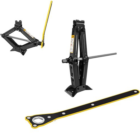 Car Jack Kit - Scissor Car Jack Max 2 Ton(4,409 lbs) Capacity Portable Emergency Tire Change Kit with Ratchet Lug Wrench - Saving Strength Design