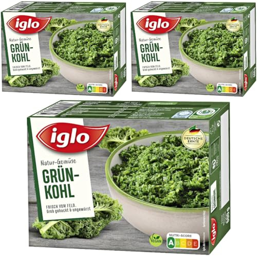 Iglo Grünkohl grob gehackt 600 Gramm x 3 STÜCK [Frischegarantie]