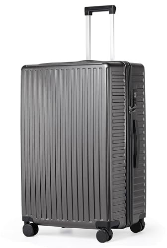 TANTOMI Hartschalen Koffer Trolley, Handgepäck Reisekoffer, 4 Rollen – 360° Drehbar, 3-stelligem TSA-Schloss (95L, Basaltgrau)