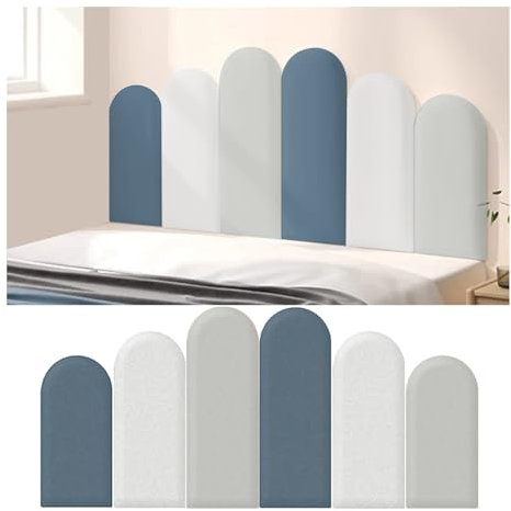 Wzmazingly Polsterpaneel Wand, Selbstklebend Kopfteil Wandpaneele, 3D Anti-Kollisions-Wandaufkleber Für Kinder, Schlafzimmer Spielzimmer Wanddekoration(Color:Grey,Size:140cm)